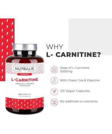 L-Carnitine High Strength Supplement | Vegan Capsules with Green Tea & Black Pepper | 120 Capsules by Nutralie - Buy Online on GoSupps.com