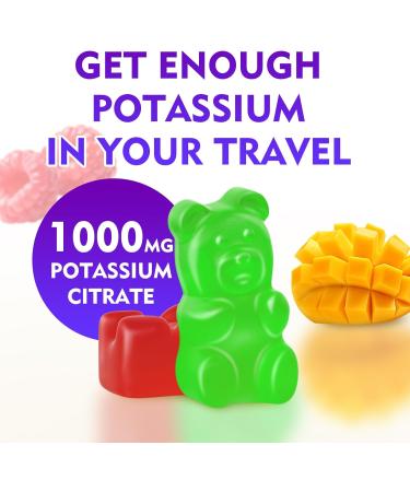 Potassium Citrate Gummies 1000mg High Potency Potassium Supplement Gummies for Adults Women & Men Potassium Gummies Support Leg Cramps & Muscle Health Pineapple & Mixed Fruit Flavor - Buy Online on GoSupps.com