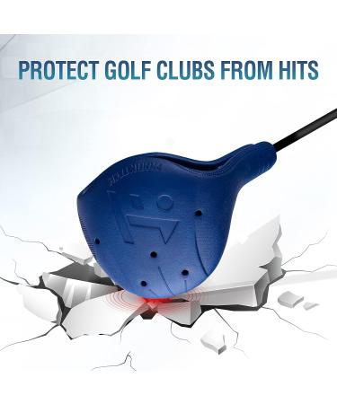 FRANKTECH Golf Club Covers - 4pcs EVA Plastic Headcovers for Driver, Woods, Hybrid - Washable, Easy On/Off - Funny Black Set - Buy Online on GoSupps.com
