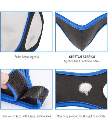 Veralabs Airflow Jaw Strap & Sleep Mask - Improve Sleep with Chin Support (Black & Blue) | International Shipping - Buy Online on GoSupps.com