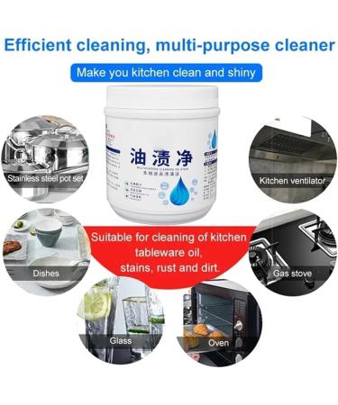 Oil Pollution Cleaning Powder Heavy Oil Stain Cleaner All Purpose Kitchen Instant Cleaning Powder for Hoods and Grills - Buy Online on GoSupps.com