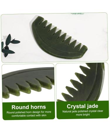 FRCOLOR 3-Piece Portable Jade Comb Set | Natural Jade Massage Tool for Facial & Head Care | Gua Sha Wide Tooth Scraper - Buy Online on GoSupps.com