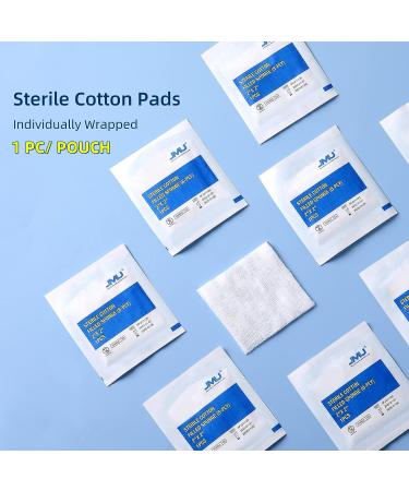 JMU Sterile Cotton Gauze Pads 2x2 - 100pcs, 8-ply Nonstick Woven Sponges for Wounds - Individually Wrapped Dental Gauze Bulk - Buy Online on GoSupps.com