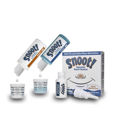 Snoot! Cleanser Regular (MILD) Formula Nasal Irrigation Kit - Drug-Free Nasal Cleanser - TSA-Compliant