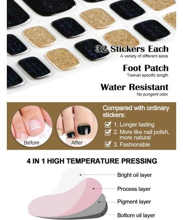 EBANKU 32 PCS Gel Toeail Strips Full Wraps & Nail Stickers - UV/LED Lamp Required - Buy Online on GoSupps.com