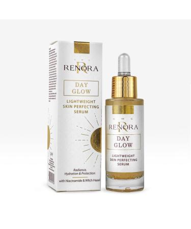 Renora Cosmetics RENORA Day Glow Ultralight Crystalline Serum I Skin Perfecting Serum I Facial Serum I Hydrating and Protecting I Fresh Skin I Hyaluronzuur I Kamille I Alo Vera I Vitamine B3 I 30 ML