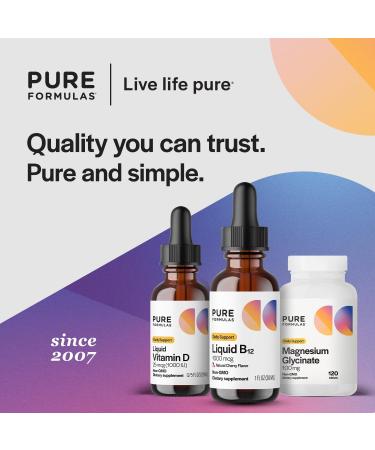 PureFormulas Liquid B12 1000 mcg - Natural Cherry Flavor B12 Sublingual Drops, Potent Daily Support for Energy & Wellness - Non-GMO, Allergen-Free - 1 fl. Oz. - Buy Online on GoSupps.com
