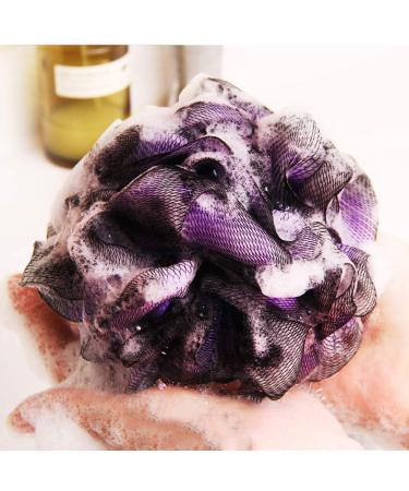 Lurrose Double Color Exfoliating Body Scrubber 4pcs - Loofah and Shower Sponge Pouf for Adult, Kid, Child - Bath Ball Set - Buy Online on GoSupps.com