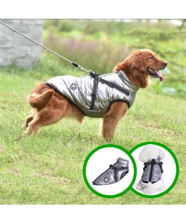 Shop Waterproof Dog Vests & Coats | Warm Soft Winter Dog Harness in 9 Colors - 3XL Silver - Buy Online on GoSupps.com