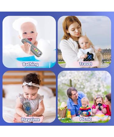 2 Pack Baby Teething Toys - Remote Control & Rocket Silicone Teether Set | BPA-Free Relief Soothing Toys for Babies 6-12 Months - Buy Online on GoSupps.com