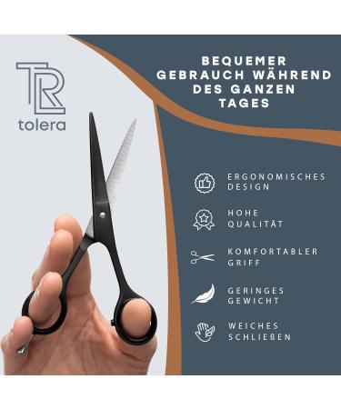TOLERA Hairdressing Scissors with Case | Sharp & Precise Unisex Hair Cutting Scissors (Black) - International Shipping Available - Buy Online on GoSupps.com