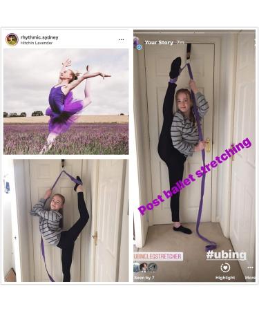 UBING Leg Stretcher Door Flexibility Trainer | Splits Trainer for Dance Ballet | Over The Door Stretch Strap for Flexibility - Light Purple - Buy Online on GoSupps.com