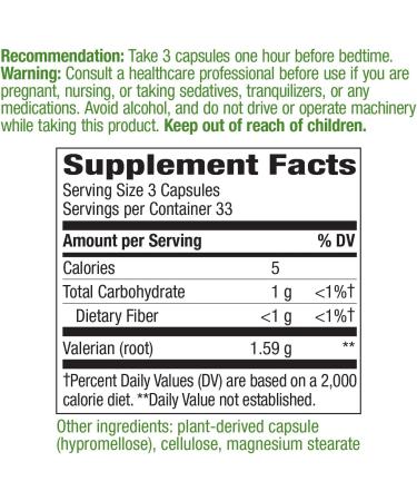 Nature's Way Valerian Root 530 mg - 100 Capsules for Sleep & Relaxation - Buy Online on GoSupps.com