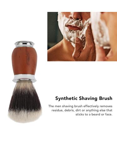 Men's Shaving Brush - Nylon Bristles & Wooden Handle | Lightweight Facial Hair Beard Brush for Home & Salon Use - Buy Online on GoSupps.com