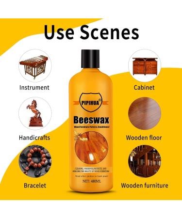 PIPIHUA Beeswax Furniture Polish & Conditioner | 16.23 Fl Oz - Natural Wood Seasoning & Cleaner for Timeless Shine - Buy Online on GoSupps.com