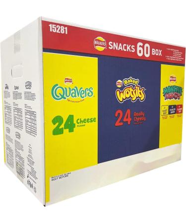 Walkers Crisps Snack Variety Box 60 Pack Quavers Baked Wotsits Mega Monster Munch Crisps Snack Mix Party Box Boxed Treatz - Buy Online on GoSupps.com