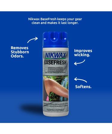 Nikwax BASEFRESH 300ml Deodorising Sports Fabric Conditioner for Next To Skin Clothing. Deodorizes Accelerates Drying & Improves Wicking Of Technical Base Layers. Easy to Use In Washing Machine - Buy Online on GoSupps.com