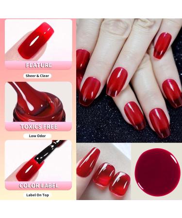 Red Nail Polish - Jelly Brown Red Nail Polish - Dark Red Air Dry Breathable Jelly Style Nail Varnish - Vegan Base Natural Nail Polish Long Lasting Air Dry No Need UV Nail Art - Buy Online on GoSupps.com