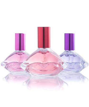 Body Spray Mist Perfume Fragrance for Girls, 3 Piece Eau De Parfum Gift Set for Girls of All Ages, Little Girls, Young Girls, Tween Girls, Pre-Teen & Teenage Girls | 3 Kissing-Lips Shaped Perfume Bottles - ANGEL FACE Fashi