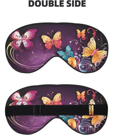 Sleep Mask Eye for Women & Men - Soft Reusable Blackout Masks for Better Sleep Travel & Gifts - Butterflies Design - Buy Online on GoSupps.com