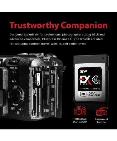 Silicon Power 256GB Cinema EX CFexpress Type B Memory Card | Up to 1700MB/s Read | 300MB/s Min Sustained Write Speed - Buy Online on GoSupps.com