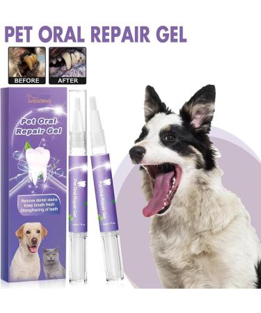 6 Pet Oral Repair Gel - Dog Breath Eliminator Gel - Pet Oral Repair Without Brushing - Natural Pet Teeth Care Solution for Cat Dog 2pcs - Buy Online on GoSupps.com
