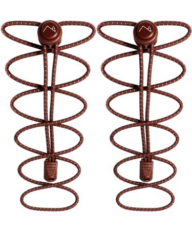 CampTeck Quick Release Shoelaces Elastic Shoelaces with Quick Lacing System Brown