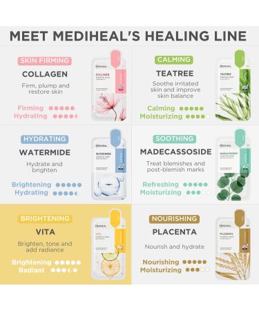 MEDIHEAL Vita Essential Face Mask - 10 Sheets Vitamin Mask for All Skin Types - Smoothing, Tightening, Toning, Brightening - Korean Sheet Mask - Buy Online on GoSupps.com