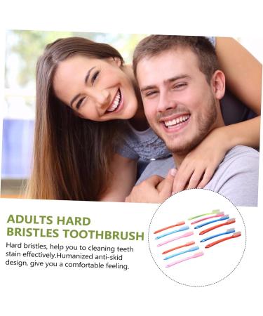FRCOLOR 12 Pack Adult Premium Hard Bristle Toothbrush - Effective Cleaning for Oral Hygiene | International Shipping Available - Buy Online on GoSupps.com