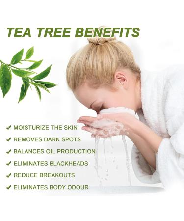 Antibacterial Tea Tree Soap Antifungal Natural Tea Tree Soap Bar for Oily Skin Face Cleansing Acne Spots Blackheads Vegan Paraben & Cruelty Free - 100g - Buy Online on GoSupps.com