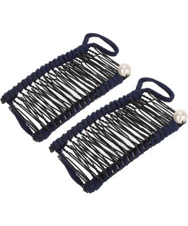 Vintage Cover Comb Tool Metal Weaving Stylish Easy to Use Comfortable Banana Hair Clips Sturdy and Elastic for Thick Wavy Curly Hair (Navy Blue) - Buy Online on GoSupps.com