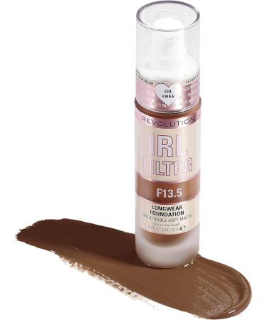 Makeup Revolution IRL Filter Longwear Foundation - F13.5 Dark Skin Tones 23ml - Buy Online on GoSupps.com