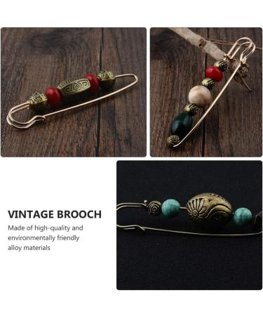 Amosfun Vintage Cardigan Brooch Set - 3 Retro Sweater Clips for Women | Scarf & Dress Pins (8.6x3x2cm) | International Shipping - Buy Online on GoSupps.com