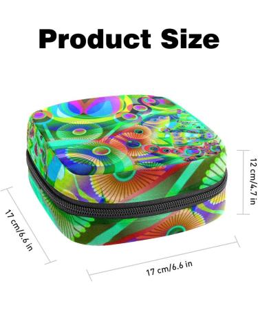 Abstract Green Geometric Art Period Bag: Sanitary Napkin & Makeup Storage Pouch - Buy Online on GoSupps.com