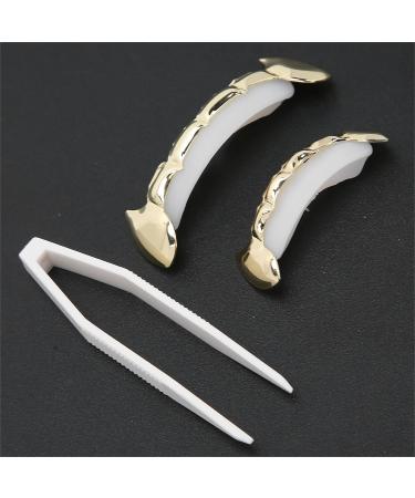 Hip Hop Faux Teeth Set Reusable NonFading Copper Halloween Festival Teeth Decoration Braces (Gold) - Buy Online on GoSupps.com