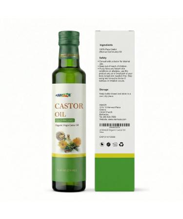 ATAMAZE Organic Castor Oil Cold Pressed Extra Virgin Pure Hexane-Free Castor Oil in Glass Bottle for Hair Growth Eyelash & Eyebrow Care Skin Use - Buy Online on GoSupps.com