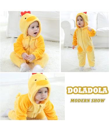 Doladola Baby Chick Hooded Onesie | Infant Pajamas Romper 3-6 Months - Buy Online on GoSupps.com
