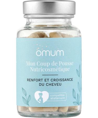 OMUM - Mon Coup de Pousse Hair Growth & Strengthening Supplement - 60 Capsules 1 Month - Nettle Arugula Bamboo Biotin Zinc - Natural Made in France Vegan Breastfeeding Compatible - Buy Online on GoSupps.com
