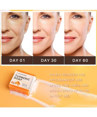 Organic Turmeric Soap Bar - Natural Face & Body Cleanser with Vitamin E Coconut & Almond Oil | 3.53oz Handmade for Acne & Smooth Skin - Buy Online on GoSupps.com