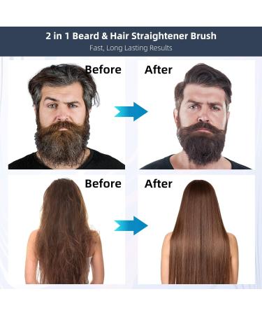 Vikicon Beard Glades for Men - Quick Heating Mini Electric Beard Brush Comb | Anti-Frizz Negative Ion Styling Device (Blue) - Buy Online on GoSupps.com