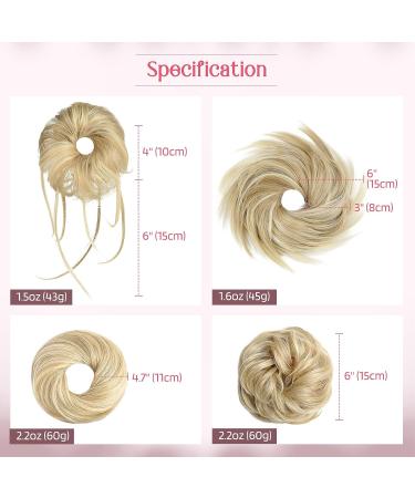 HOOJIH Messy Bun Hair Pieces - 4 Pc Straight & Wavy Updo Extensions for Women | Silver Gray Scrunchies Ponytail Bun - Buy Online on GoSupps.com