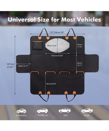 Waterproof & Scratchproof Dog Car Seat Cover for Back Seat - Black 54W x 58L - Buy Online on GoSupps.com