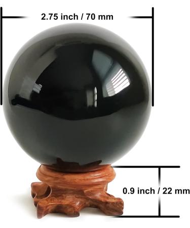 Mina Heal 70mm Black Obsidian Crystal Ball for Feng Shui Meditation & Home Decoration | Crystal Healing & Prophecy - Buy Online on GoSupps.com