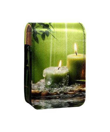 Travel Lipstick Organizer Case Lipstick Case Portable Makeup Bag With Mirror Scenery Stone River Plant D431u4xujb