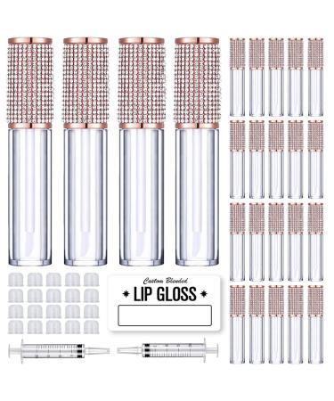 24 Pack Crystal Rhinestone Lip Gloss Tubes with Wand 5ml Empty Lip Gloss Containers Lipgloss Bottles with Stoppers Free 5pcs Gift Bags + 2pcs Syringes for DIY Lip Gloss Balm Crystal Rhinestone x 24pcs - Buy Online on GoSupps.com