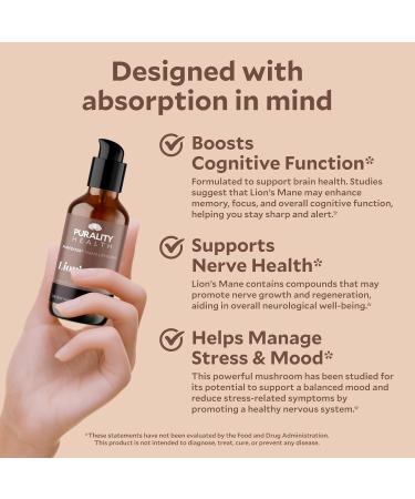 PURALITY HEALTH Lion s Mane Complex Nano Liposomal Maximum Absorption for Brain Health Memory Focus & Nerve Support with Reishi Cordyceps Maitake 30 Day Supply - Buy Online on GoSupps.com