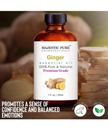 Buy Majestic Pure Ginger Essential Oil (1 fl oz) - Premium Quality for Aromatherapy & Wellness | International Shipping - Buy Online on GoSupps.com