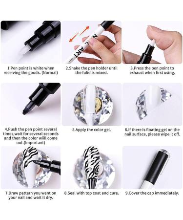 Hudhow's Nail Polish Pencil - 5 Colors Nail Art Pen for DIY Graffiti Abstract Lines & Floral Patterns | Nail Design Tool & Manicure Accessories - Buy Online on GoSupps.com