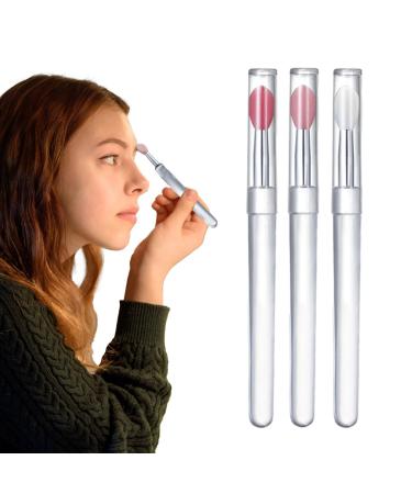 Silicone Lip Brush with Lid - Silicone Lip Brushes Tool Portable Lipstick Applicator Brushes with Lids for Makeup Beauty Brushes Eyeshadow Lip Brush for Applying Oil