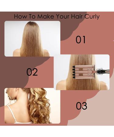5 Barrel Hair Crimpers and Wavers - Fast Heat 15mm Portable Wand for Long Hair | Adjustable Temperature Wavy Curler (Gold) - Shop Now - Buy Online on GoSupps.com